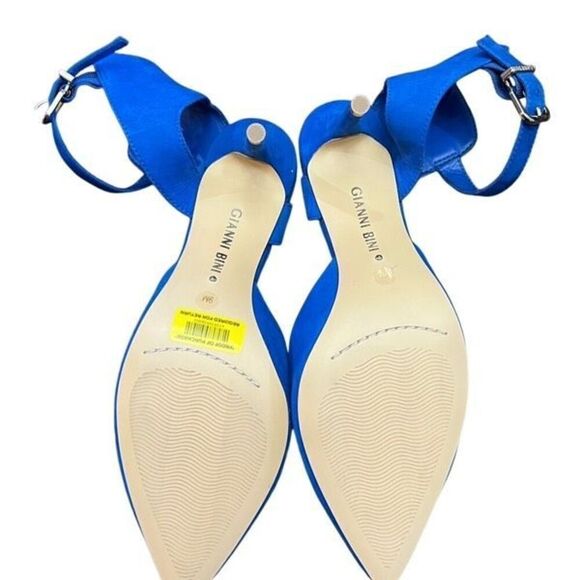 Gianni Bini NWOT Blue Suede Heels with Ankle Strap and Closed Toe Size 9 - Picture 5 of 6